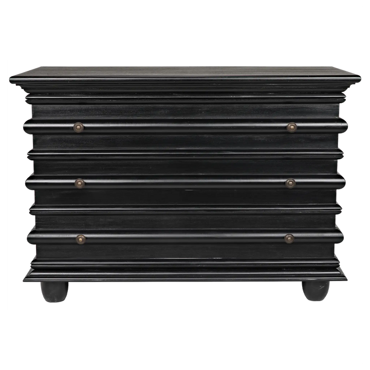 American Home Furniture | Noir - Ascona Small Chest, Hand Rubbed Black