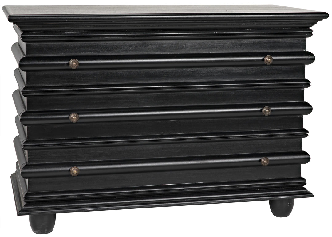 American Home Furniture | Noir - Ascona Small Chest, Hand Rubbed Black