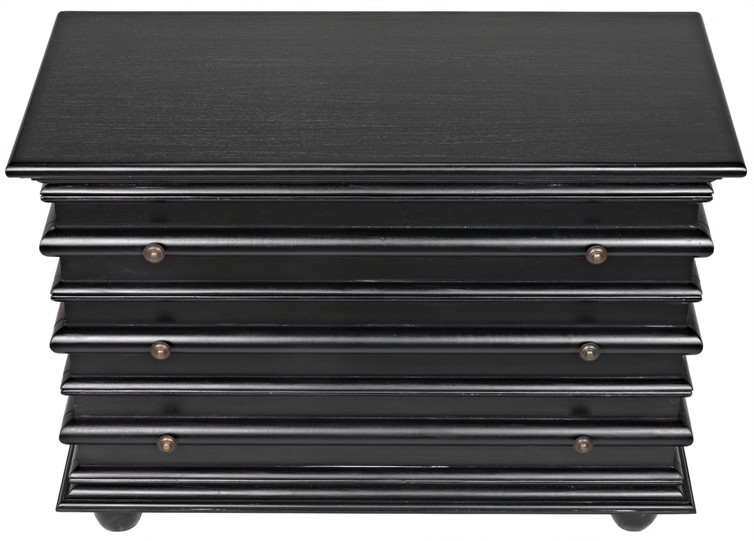 American Home Furniture | Noir - Ascona Small Chest, Hand Rubbed Black