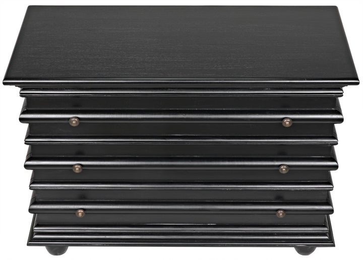 American Home Furniture | Noir - Ascona Small Chest, Hand Rubbed Black