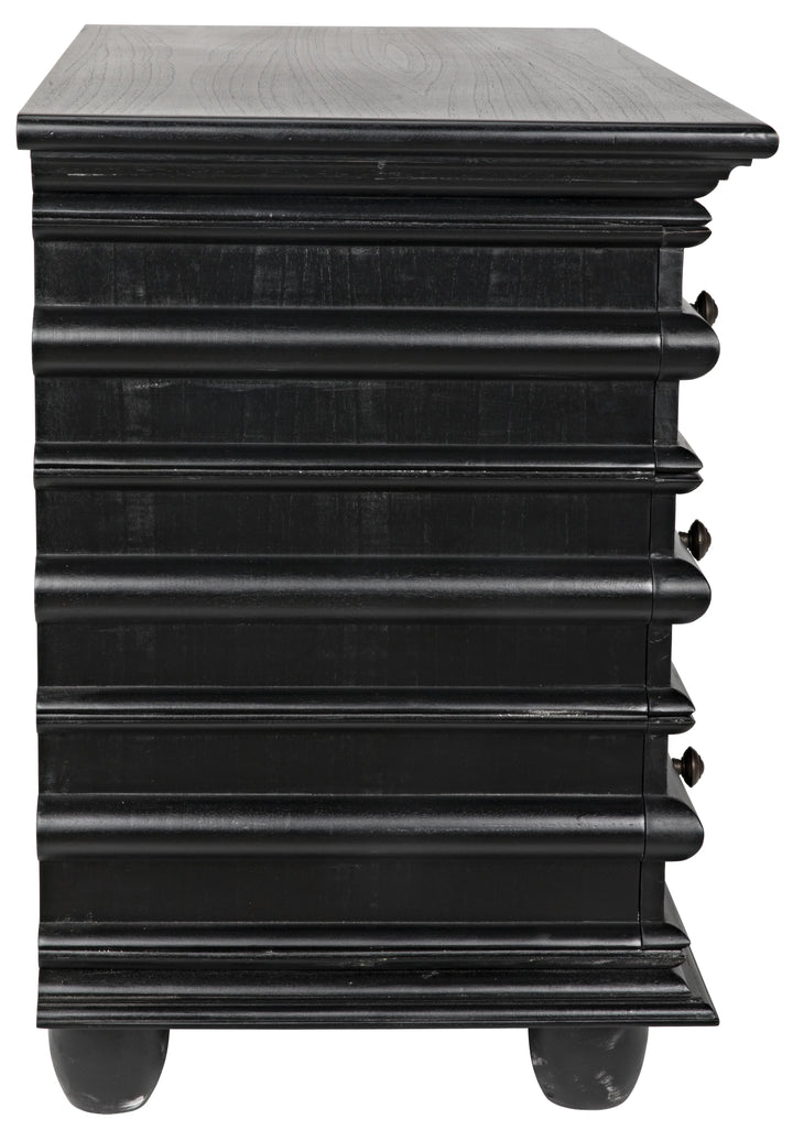 American Home Furniture | Noir - Ascona Small Chest, Hand Rubbed Black