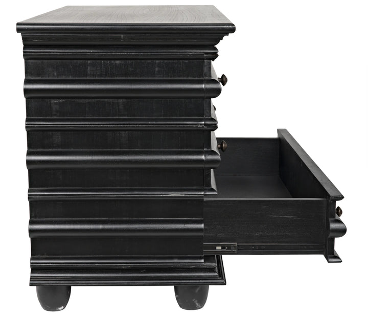 American Home Furniture | Noir - Ascona Small Chest, Hand Rubbed Black