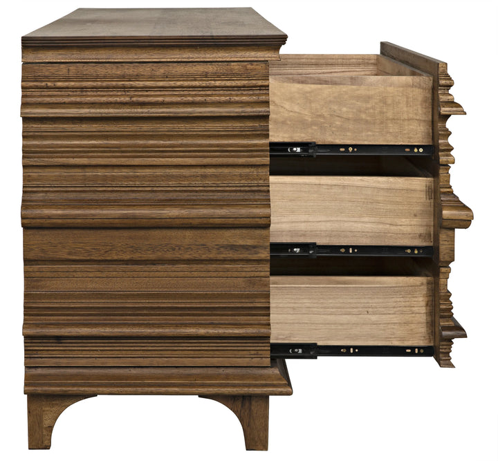 American Home Furniture | Noir - Bernard 6 Drawer, Dark Walnut