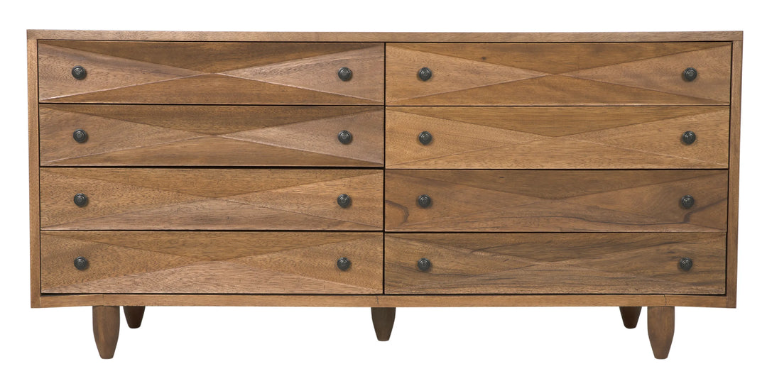 American Home Furniture | Noir - Diamond Double Chest, Dark Walnut