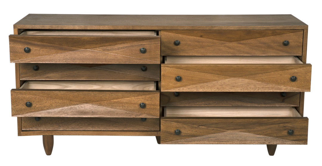 American Home Furniture | Noir - Diamond Double Chest, Dark Walnut