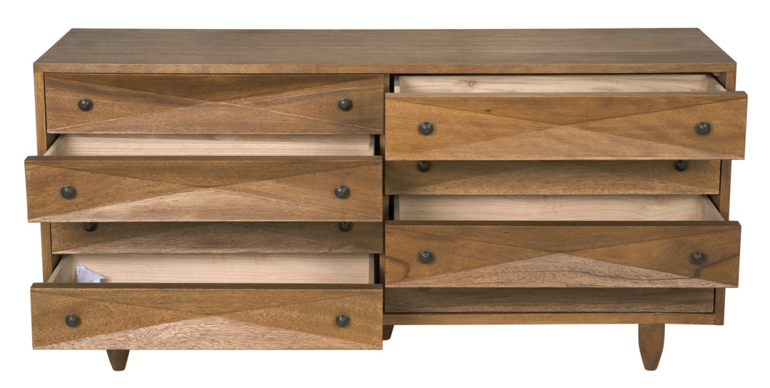 American Home Furniture | Noir - Diamond Double Chest, Dark Walnut