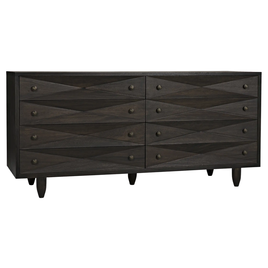 American Home Furniture | Noir - Diamond Double Chest, Ebony Walnut