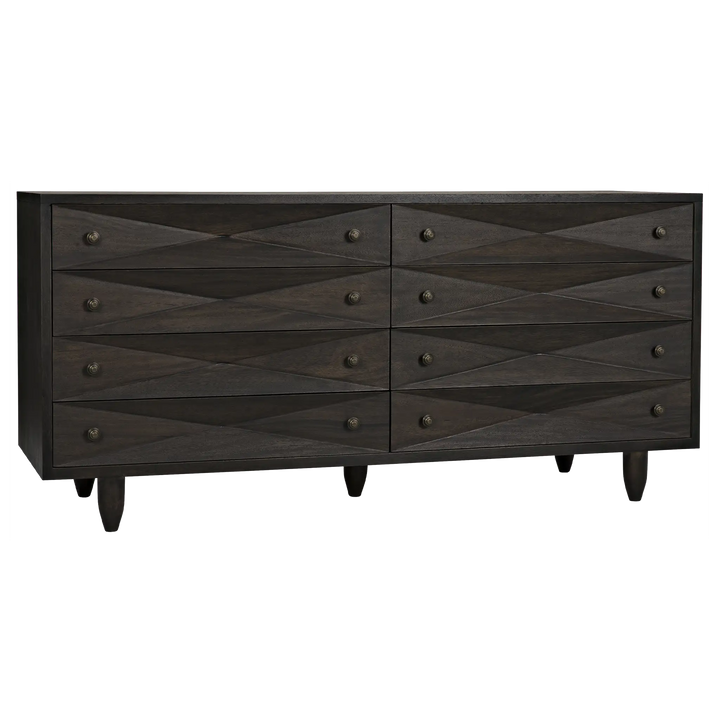 American Home Furniture | Noir - Diamond Double Chest, Ebony Walnut