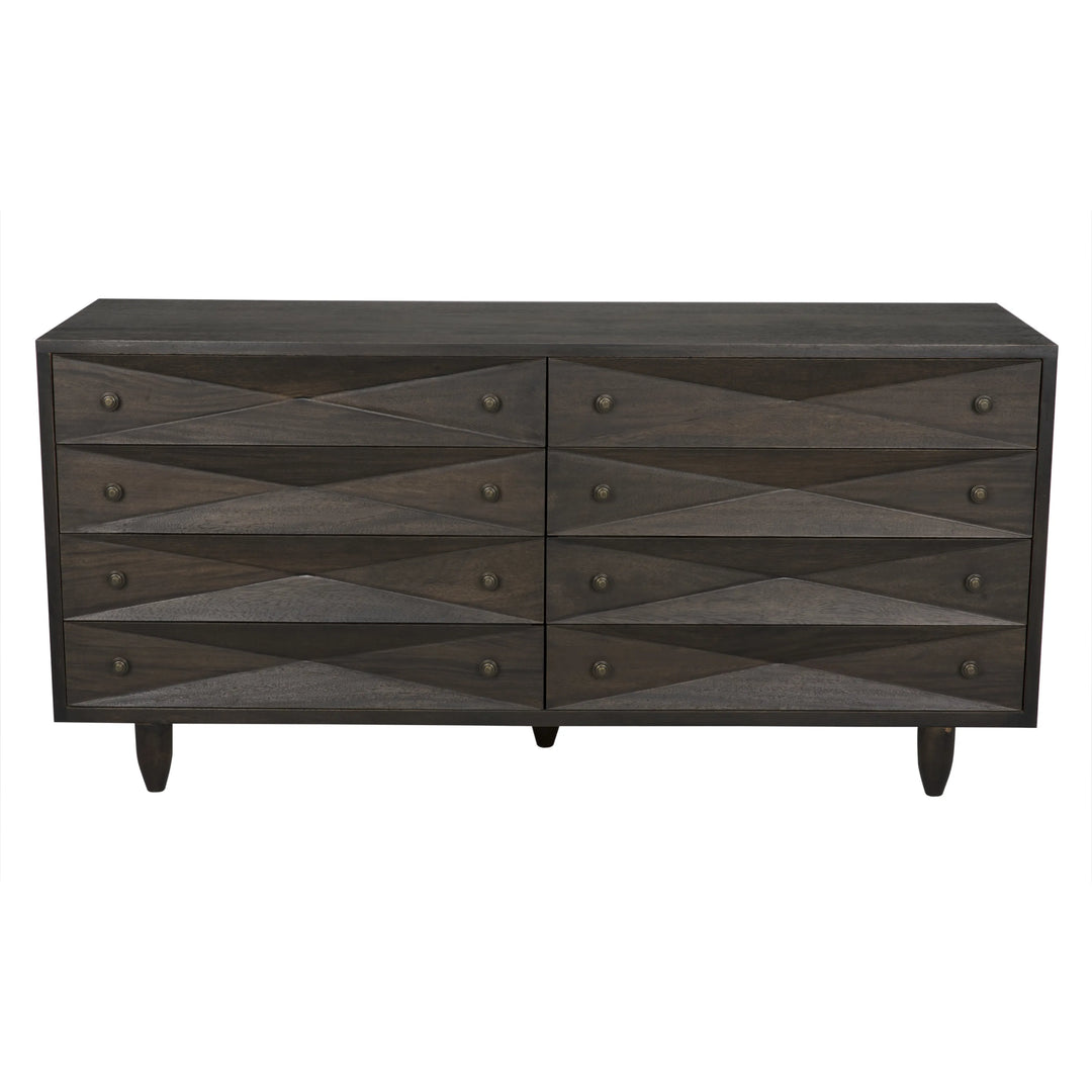 American Home Furniture | Noir - Diamond Double Chest, Ebony Walnut