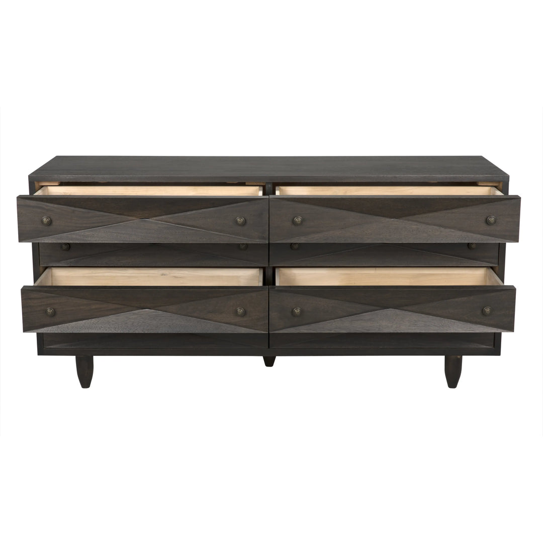 American Home Furniture | Noir - Diamond Double Chest, Ebony Walnut