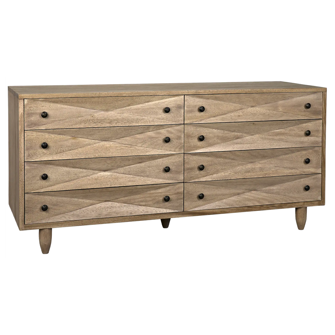 American Home Furniture | Noir - Diamond Double Chest, Washed Walnut