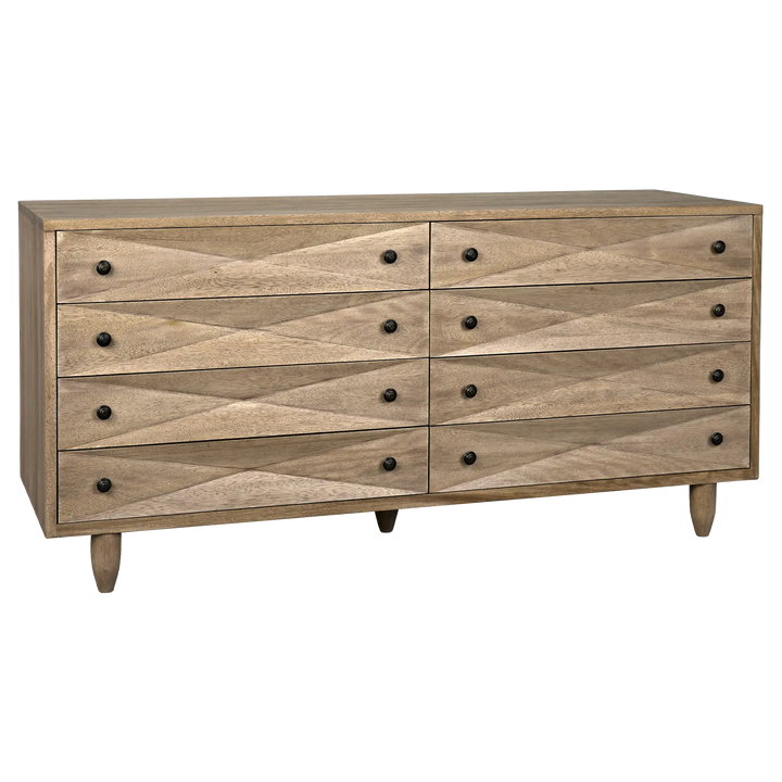 American Home Furniture | Noir - Diamond Double Chest, Washed Walnut