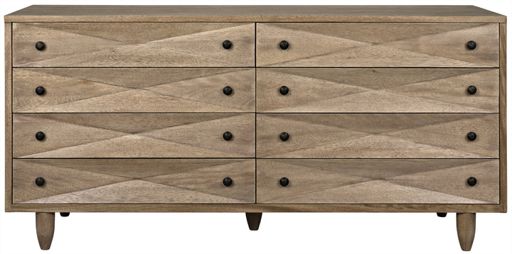 American Home Furniture | Noir - Diamond Double Chest, Washed Walnut