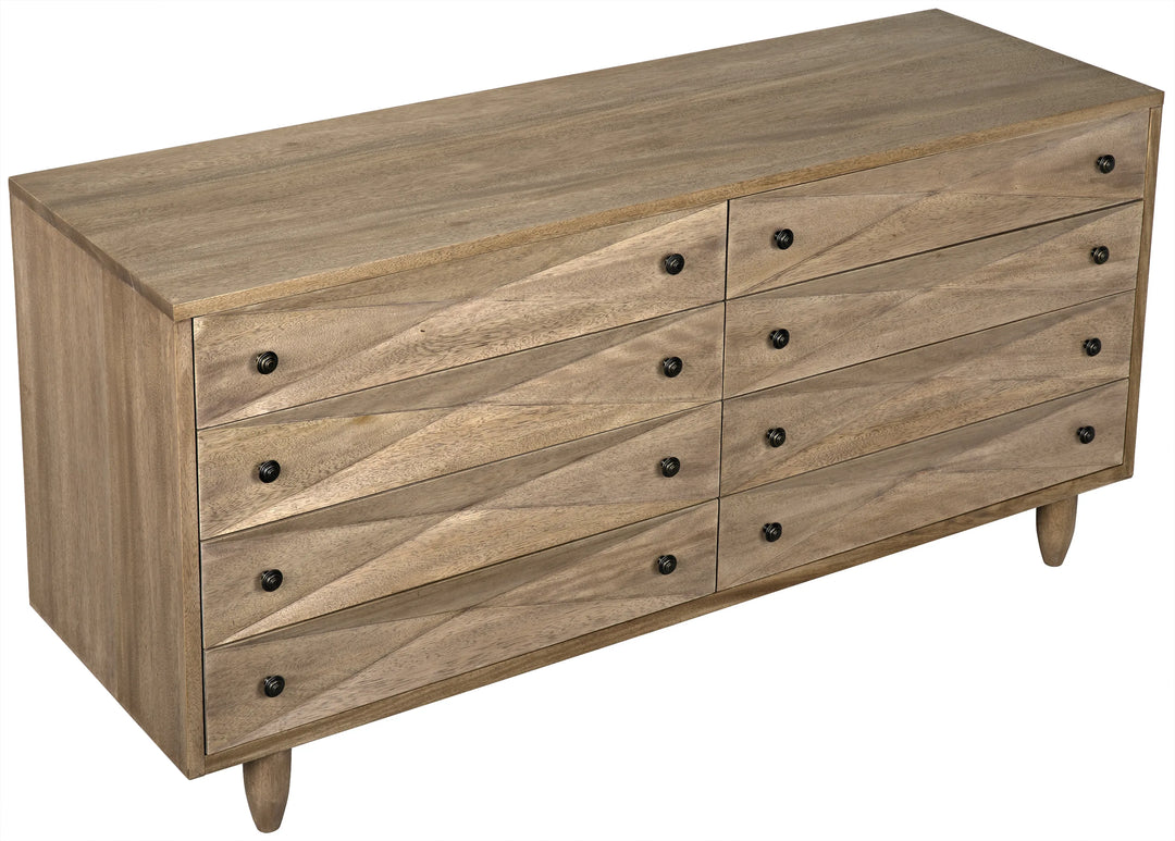 American Home Furniture | Noir - Diamond Double Chest, Washed Walnut