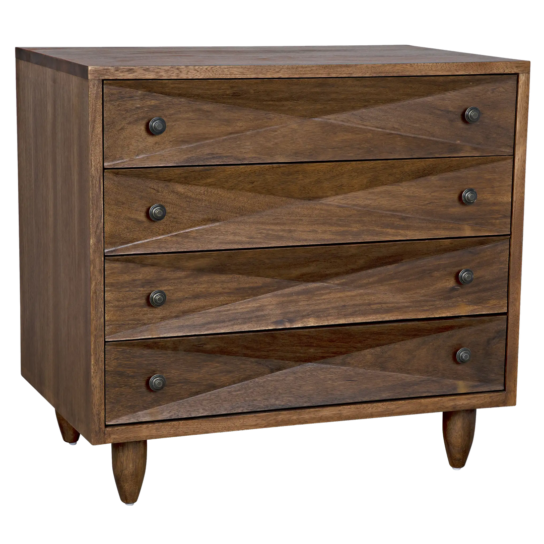 American Home Furniture | Noir - Diamond Chest, Dark Walnut