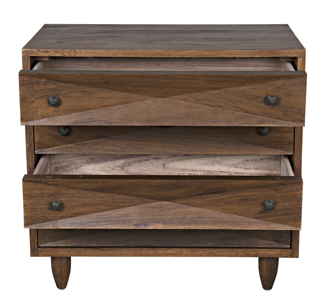 American Home Furniture | Noir - Diamond Chest, Dark Walnut