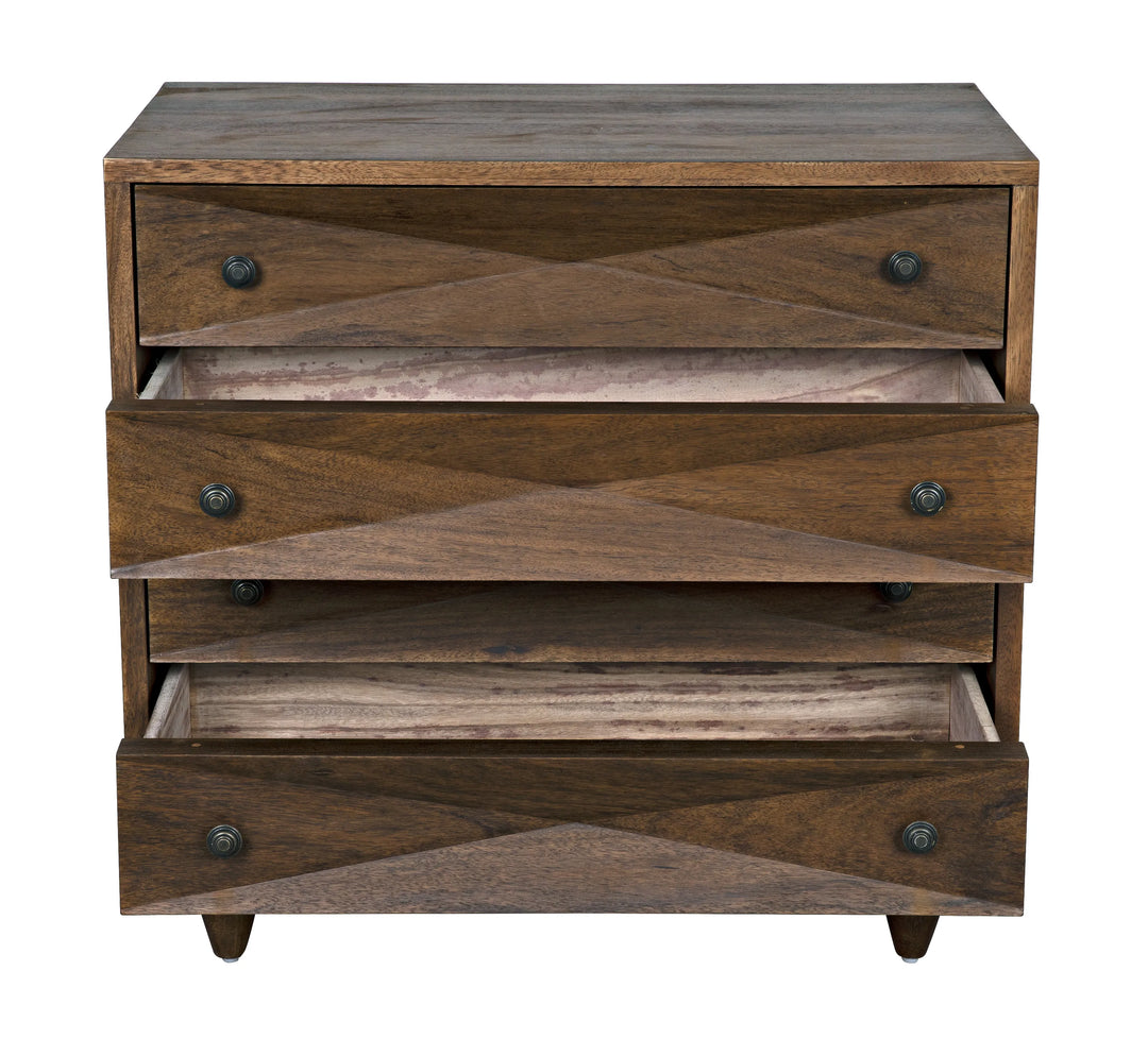 American Home Furniture | Noir - Diamond Chest, Dark Walnut