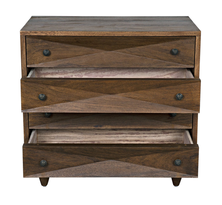 American Home Furniture | Noir - Diamond Chest, Dark Walnut