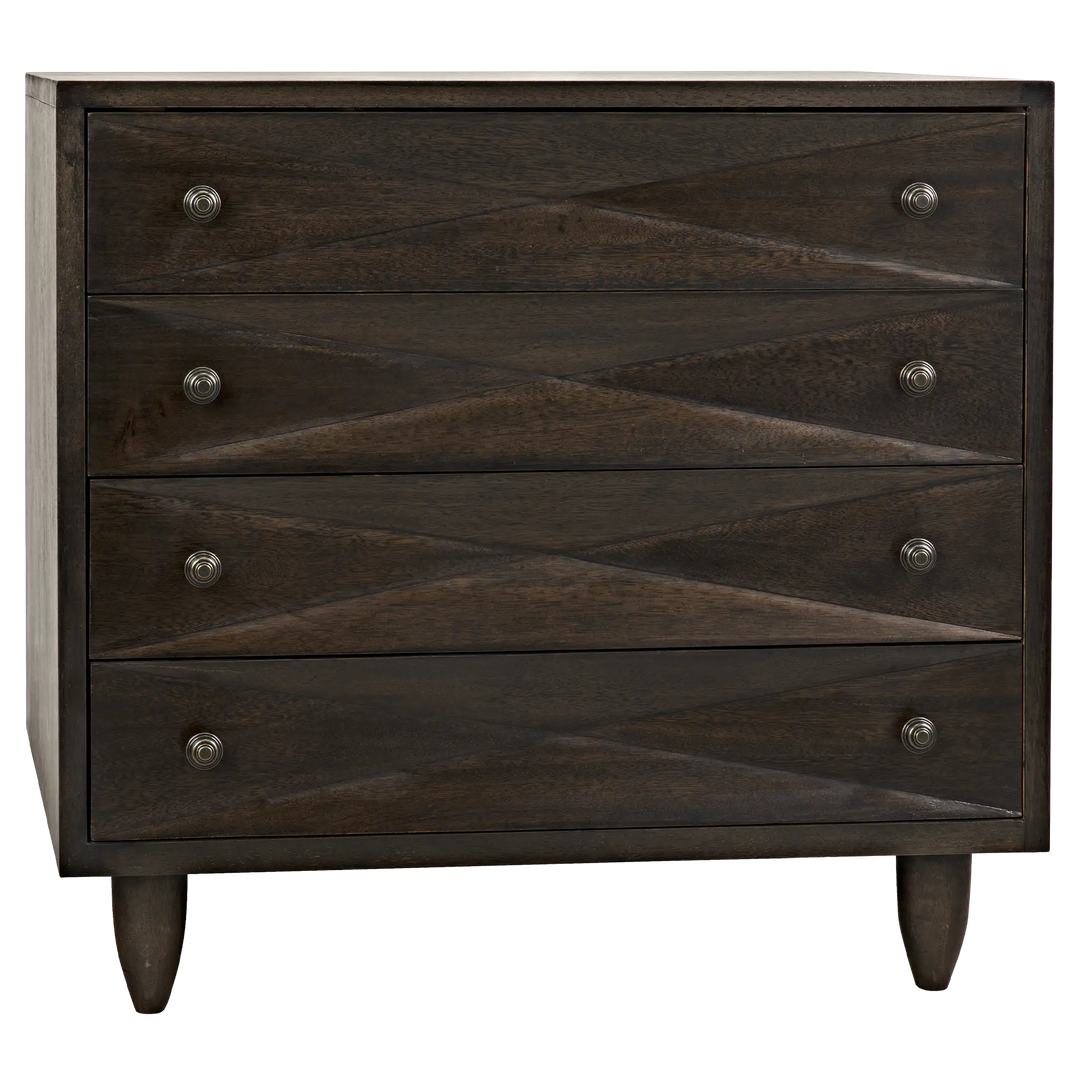 American Home Furniture | Noir - Diamond Chest, Ebony Walnut