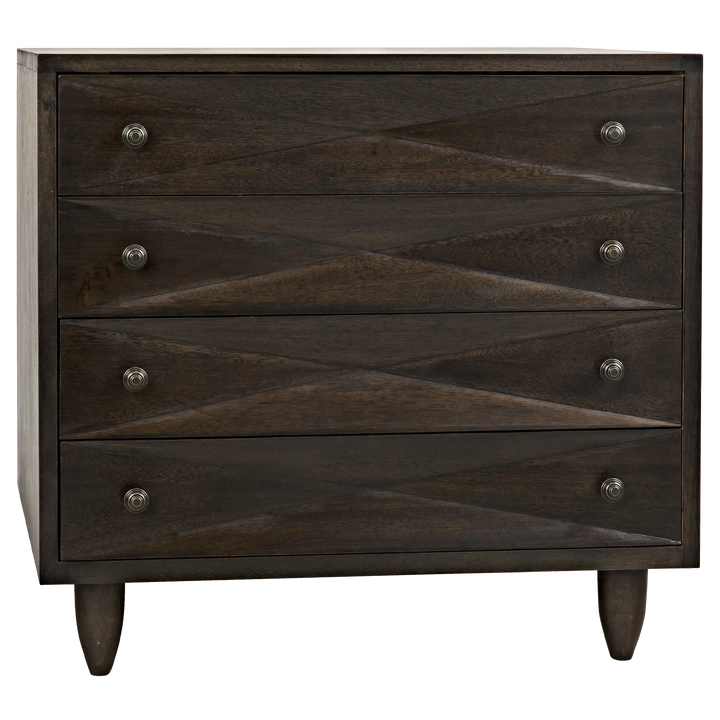 American Home Furniture | Noir - Diamond Chest, Ebony Walnut