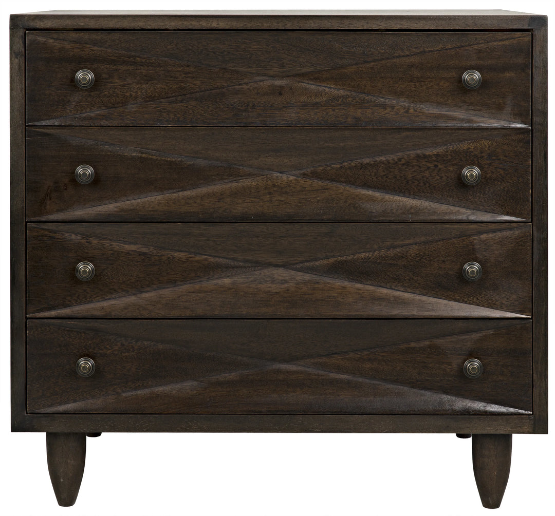 American Home Furniture | Noir - Diamond Chest, Ebony Walnut