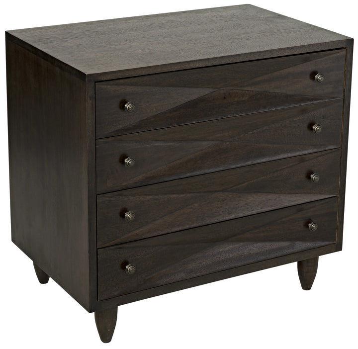 American Home Furniture | Noir - Diamond Chest, Ebony Walnut