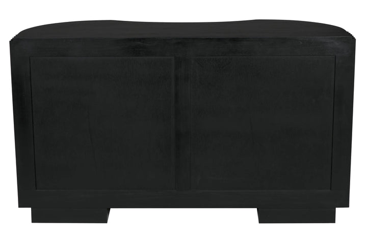 American Home Furniture | Noir - Irene Dresser, Hand Rubbed Black with Light Brown Trim