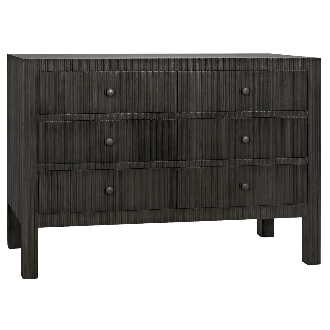 American Home Furniture | Noir - Conrad 6 Drawer Dresser, Pale