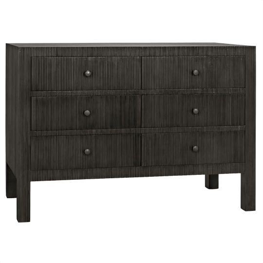 Noir Conrad 6 Drawer Dresser, Pale DRESSERS