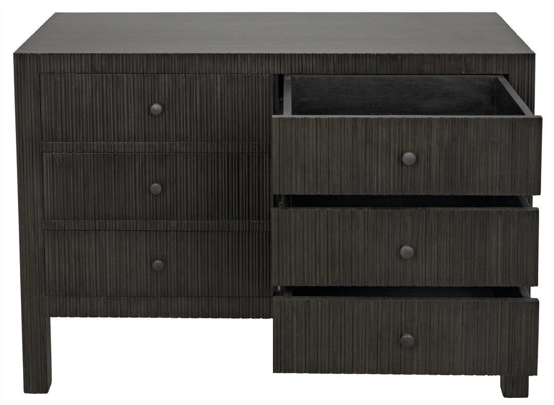 American Home Furniture | Noir - Conrad 6 Drawer Dresser, Pale