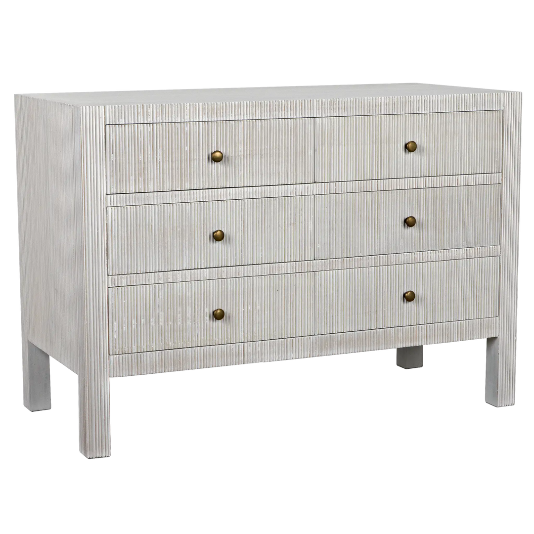 American Home Furniture | Noir - Conrad 6 Drawer Dresser, White Wash