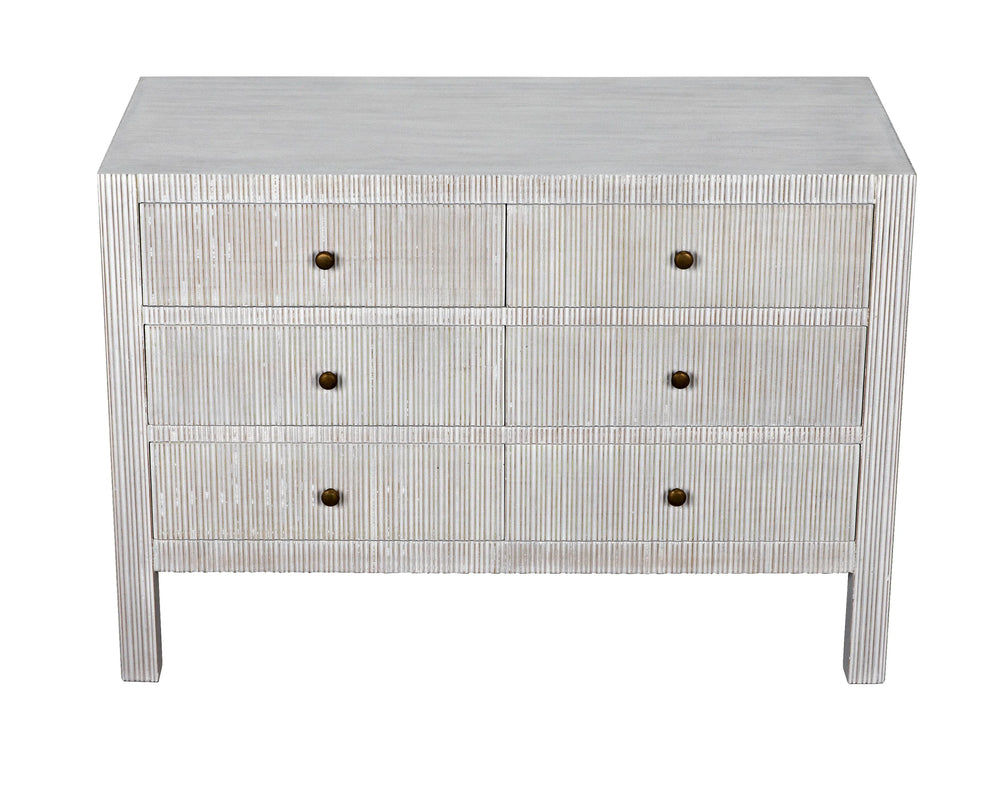 American Home Furniture | Noir - Conrad 6 Drawer Dresser, White Wash