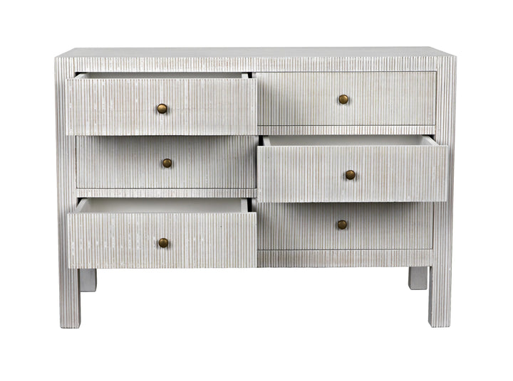 American Home Furniture | Noir - Conrad 6 Drawer Dresser, White Wash