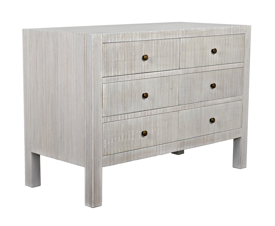 American Home Furniture | Noir - Conrad 6 Drawer Dresser, White Wash