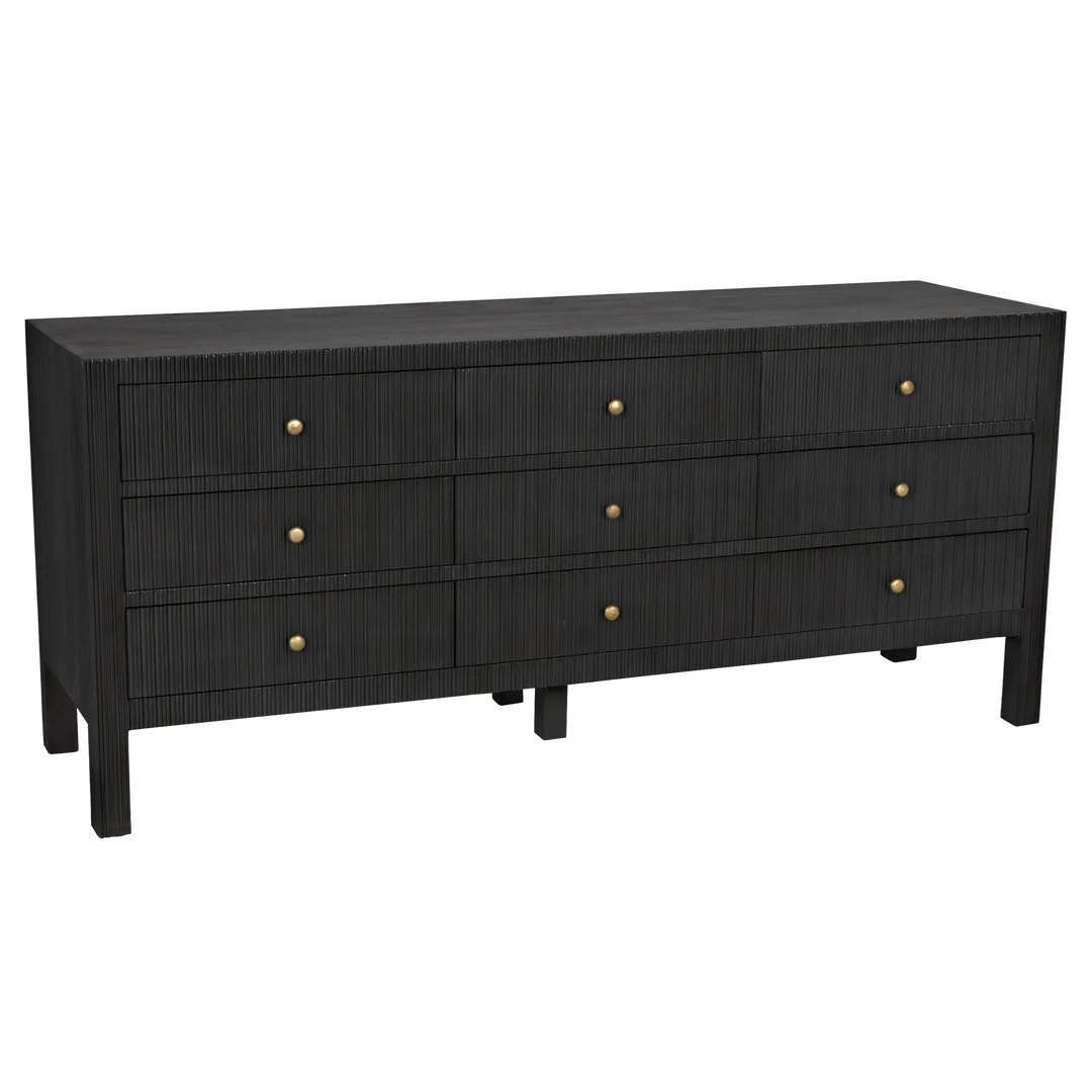 American Home Furniture | Noir - Conrad 9 Drawer Dresser, Pale