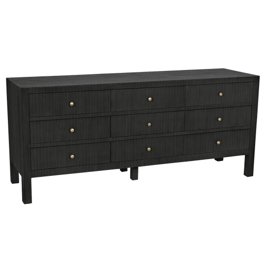 Noir Conrad 9 Drawer Dresser, Pale DRESSERS