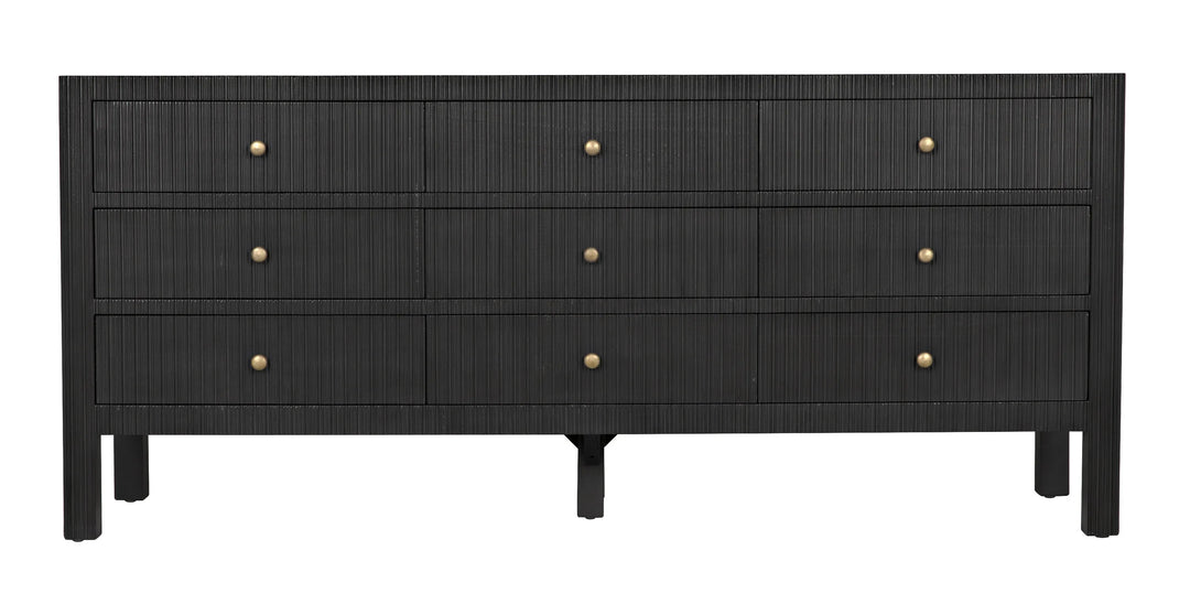 American Home Furniture | Noir - Conrad 9 Drawer Dresser, Pale