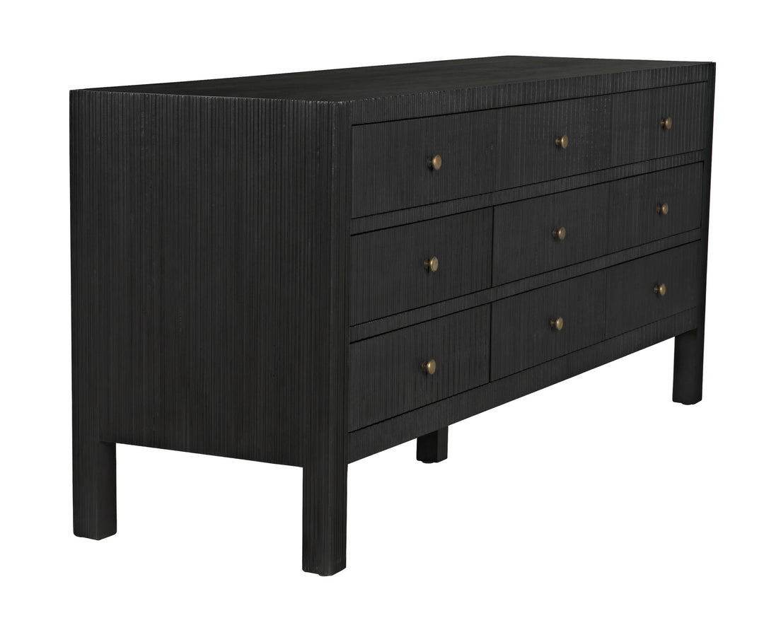 American Home Furniture | Noir - Conrad 9 Drawer Dresser, Pale