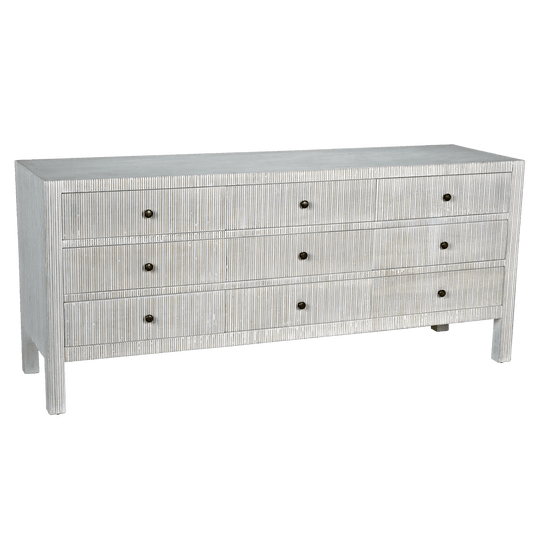 Noir Conrad 9 Drawer Dresser, White Wash DRESSERS