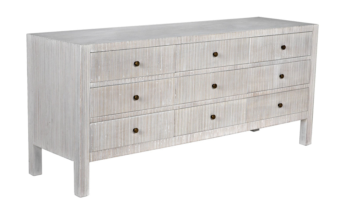 American Home Furniture | Noir - Conrad 9 Drawer Dresser, White Wash