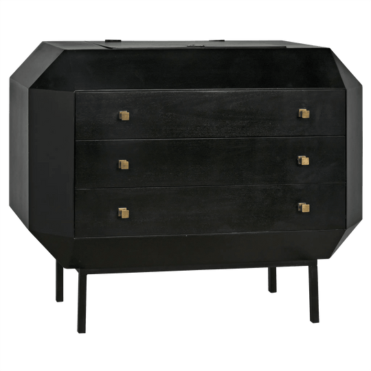 Noir Rhiana Dresser, Hand Rubbed Black DRESSERS