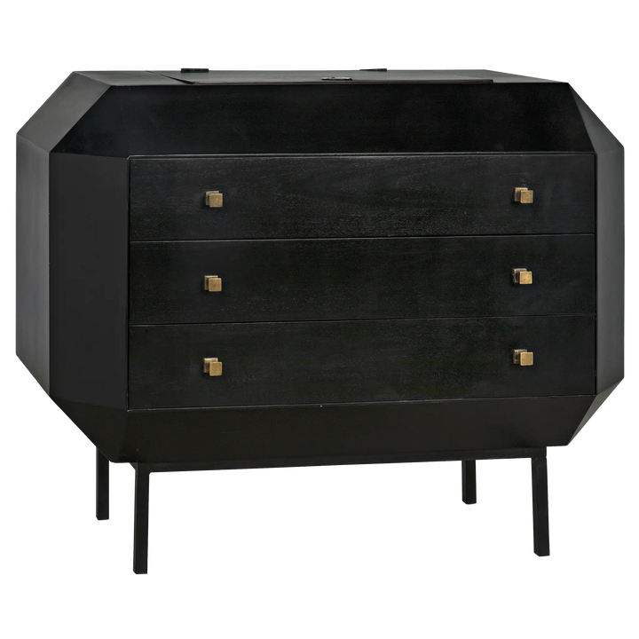 American Home Furniture | Noir - Rhiana Dresser, Hand Rubbed Black