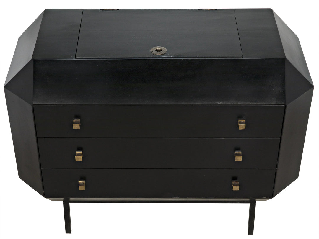 American Home Furniture | Noir - Rhiana Dresser, Hand Rubbed Black