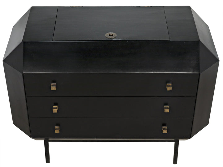 American Home Furniture | Noir - Rhiana Dresser, Hand Rubbed Black