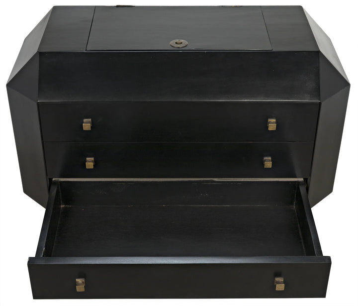 American Home Furniture | Noir - Rhiana Dresser, Hand Rubbed Black