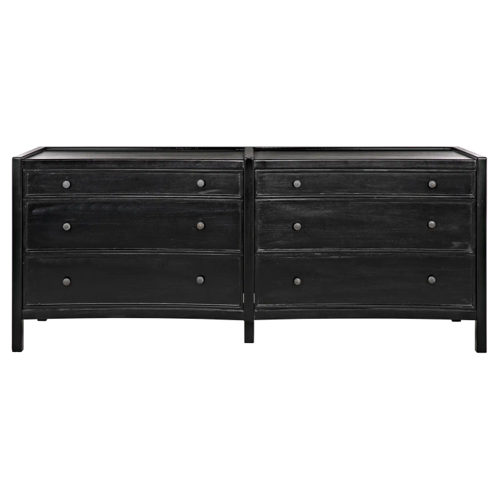 American Home Furniture | Noir - Hampton 6 Drawer Dreser, Hand Rubbed Black