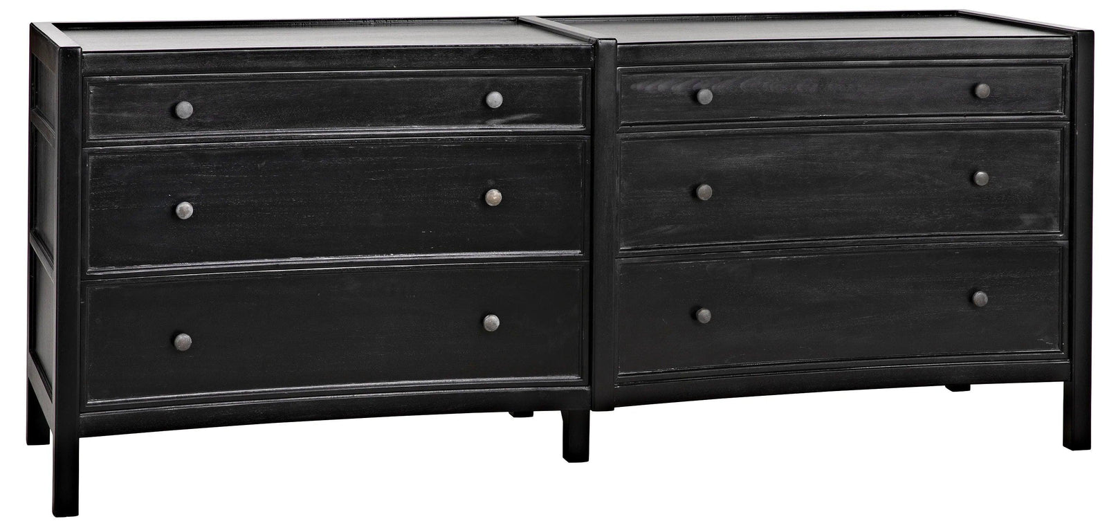 Noir Hampton 6 Drawer Dreser, Hand Rubbed Black DRESSERS