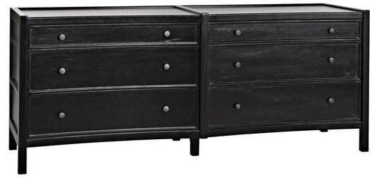 Noir Hampton 6 Drawer Dreser, Hand Rubbed Black DRESSERS