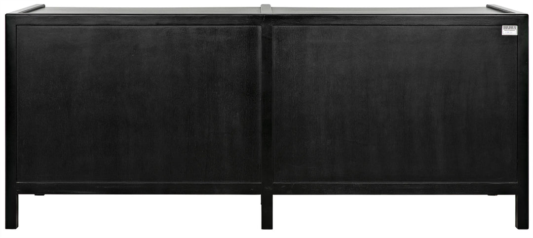 American Home Furniture | Noir - Hampton 6 Drawer Dreser, Hand Rubbed Black