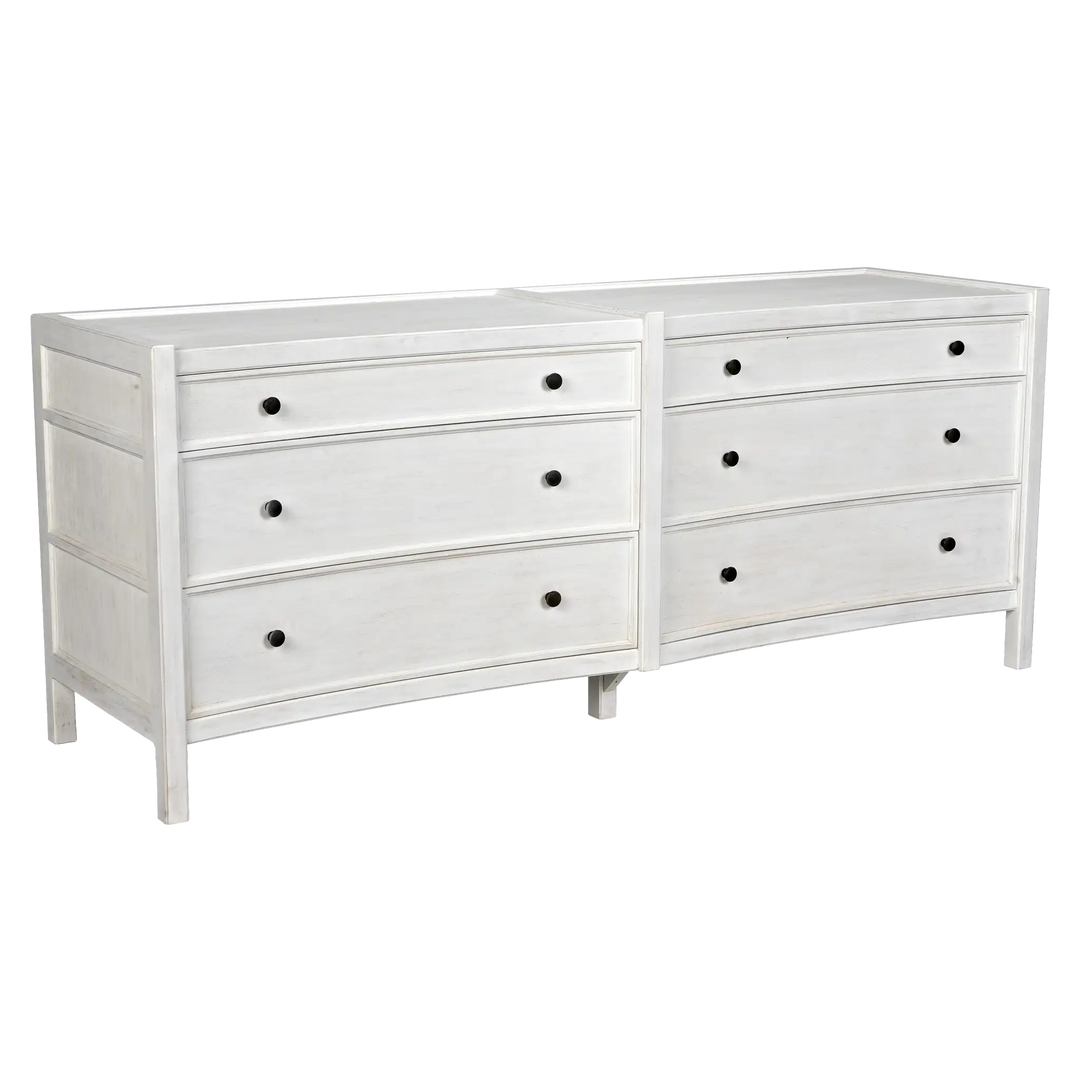 American Home Furniture | Noir - Hampton 6 Drawer Dresser, White Wash